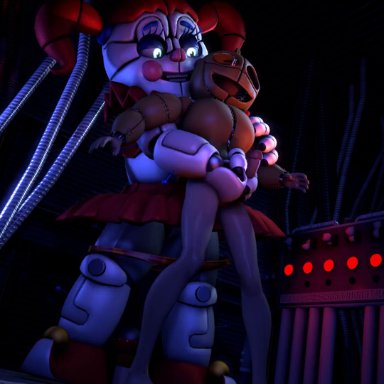 five nights at freddy's, baby (fnafsl), circus baby, circus baby (fnaf), joeshownsfw, femdom, handjob, handjob from behind, reach around, reacharound, size difference, animated, sound, source filmmaker, tagme