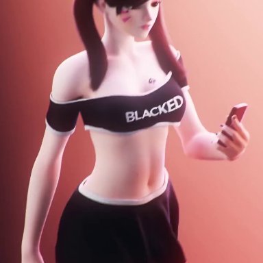 blacked, overwatch, overwatch 2, d.va, discko d.va, hana song, anonymous artist, asian female, blacked clothing, qos, queen of spades, animated, tagme, video