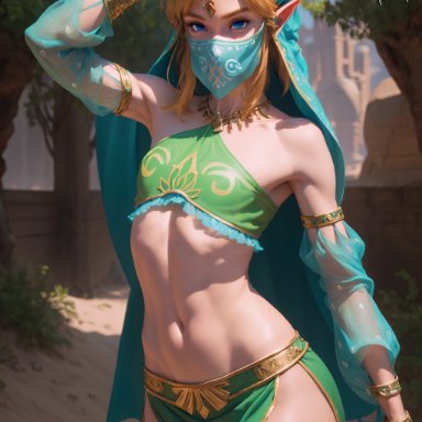 breath of the wild, nintendo, the legend of zelda, link, link (breath of the wild), moonbase nsfw, stable diffusion, 1boy, blonde hair, blue eyes, clothing, femboy, solo, ai generated