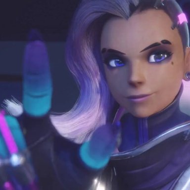 blizzard entertainment, overwatch, sombra, lvl3toaster, 1girls, boop, dark-skinned female, disappearing clothes, embarrassed, embarrassed nude female, enf, hairy pussy, humiliation, latina, latina female