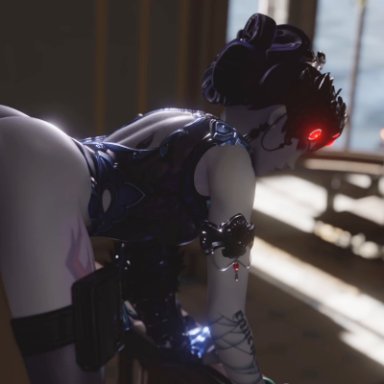 overwatch, widowmaker, threedust, twodust, anal, cum, cum in ass, cum inside, female, male, animated, tagme, video