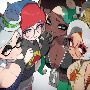 game freak, nintendo, pok&#233;mon, pokemon, pokemon sv, splatoon, tears of the kingdom, the legend of zelda, marie (splatoon), marina (splatoon), penny (pokemon), purah, hizake, 4girls, anthro