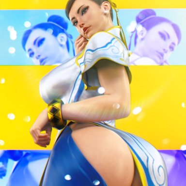 capcom, street fighter, street fighter 6, chun-li, milapone, 1girls, asian female, ass, ass out, athletic, athletic female, big ass, big breasts, black hair, bracelet