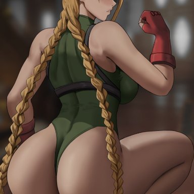 capcom, street fighter, cammy white, oroborusart, savagexthicc, 1girls, ass, blonde hair, braided twintails, breasts, dat ass, female, huge ass, huge breasts, leotard