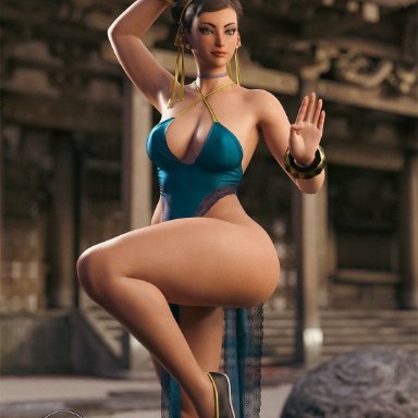 capcom, street fighter, street fighter 6, chun-li, merlynn, 1girls, asian, asian female, ass, big ass, big breasts, bottom heavy, breasts, brown hair, busty