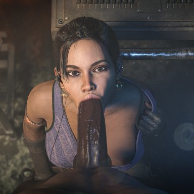 resident evil, resident evil 5, sheva alomar, currysfm, african, blowjob, dark-skinned female, dark-skinned male, dark skin, fellatio, 3d