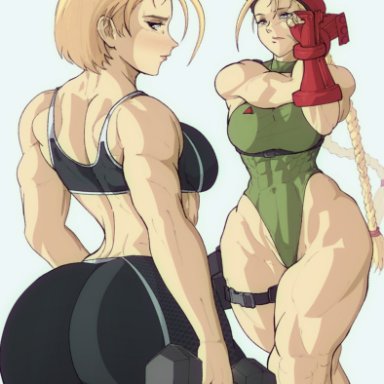 capcom, street fighter, street fighter 6, cammy white, yoracrab, 1girls, ass, backboob, bare shoulders, big ass, big butt, blonde hair, blue eyes, breasts, female