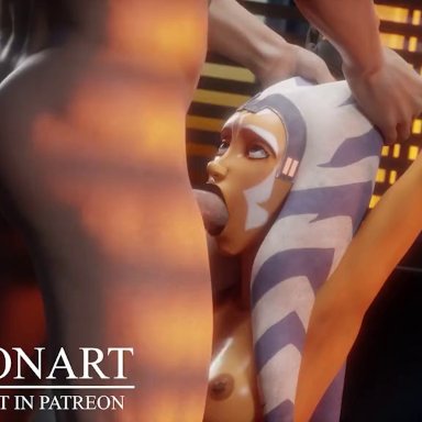 disney, star wars, the clone wars: season seven, ahsoka tano, typiconart, 1boy, 1girl1boy, 1girls, alien, alien girl, alien humanoid, ass, big ass, big nipples, big penis