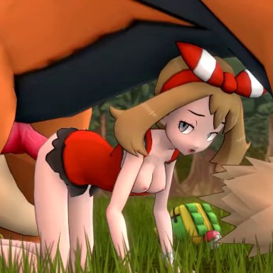 nintendo, pokemon, arcanine, may (pokemon), pok&#233;mon (species), pokemon (species), devilscry, female, feral, male, male/female, zoophilia, 3d, animated, loop