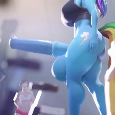 my little pony, overwatch, d.va, rainbow dash (mlp), scrag boy, scraggy (artist), 1futa, 1girls, abs, anthro, ass, athletic futanari, balls, big ass, big breasts
