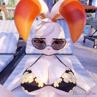 pokemon, pok&#233;mon (species), scorbunny, dividebyzero, anthro, anthro on anthro, anthro only, anthro penetrated, anthro penetrating anthro, barely clothed, big breasts, breasts, bunny, covered breasts, female