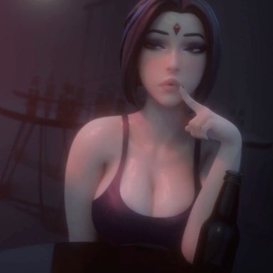 dc, dcau, teen titans, raven, kittyyevil, big breasts, club, deepthroat, facefuck, fellatio, gagging, throat fuck, throat swabbing, alternate version available, animated