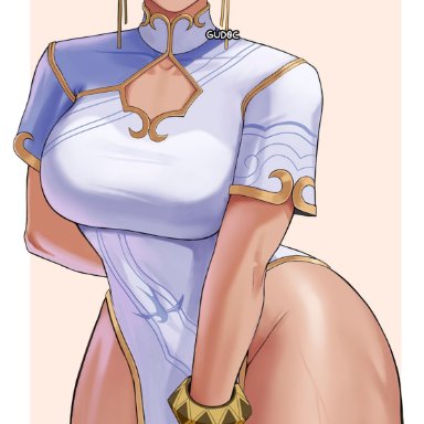 capcom, street fighter, street fighter 6, chun-li, gud0c, asian, asian female, ass, big ass, big breasts, black hair, breasts, chinese clothes, cleavage, cleavage cutout