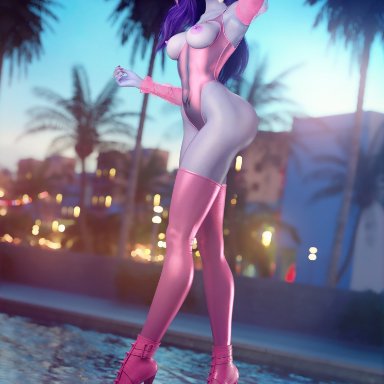 activision, blizzard entertainment, overwatch, overwatch 2, amelie lacroix, widowmaker, noahgraphicz, 1girls, ass, assassin, athletic, athletic female, big ass, big breasts, blue-skinned female