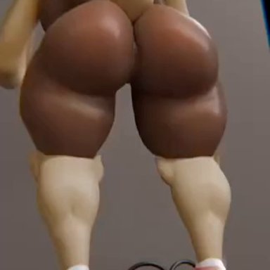 game freak, nintendo, pokemon, lopunny, pok&#233;mon (species), 1girls, big ass, big breasts, big butt, dumbbell, female, female only, magmadough, solo, squatting