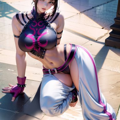 capcom, street fighter, street fighter 6, juri han, stable diffusion, 1girls, curvaceous, curvy female, curvy figure, female focus, female only, huge breasts, solo female, solo focus, voluptuous