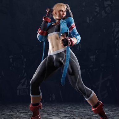 capcom, street fighter, street fighter 6, cammy white, kassowit, 1futa, abs, abs focus, big penis, blonde hair, bulge, bulge down leg, bulge through clothing, clothed, clothed futanari