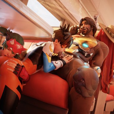 blizzard entertainment, overwatch, overwatch 2, amelie lacroix, background character, background characters, cole cassidy, d.va, doomfist, hana song, kiriko (overwatch), kiriko kamori, lena oxton, tracer, widowmaker