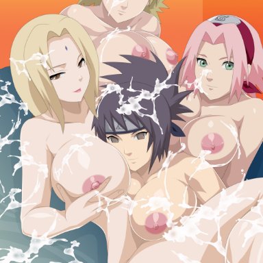 naruto, naruto (series), naruto shippuden, haruno sakura, mitarashi anko, sakura haruno, temari, tsunade, joeh, 4girls, adult, after sex, age difference, big breasts, blonde hair