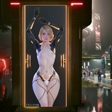 cyberpunk 2077, ian baskan, iano0o0, beta male, big ass, blonde hair, blue eyes, clothed male, crossdressing, curvy, curvy figure, dominant male, domination, femboy, feminization