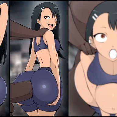 please don't bully me, nagatoro, hayase nagatoro, zonen404, anal, anal sex, big belly, clothed, clothed female, clothed female nude male, clothed sex, cum, cum through, cumflation, dark-skinned male, dark skin