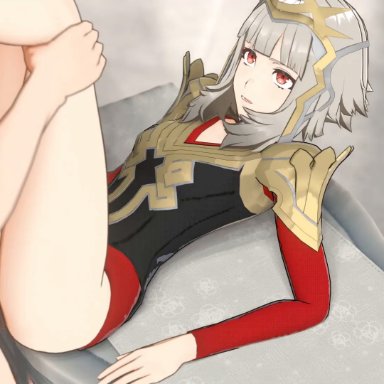 fire emblem, fire emblem engage, fire emblem heroes, nintendo, veronica (fire emblem), cinder dryad (voice actor), cinderdryadva, overused23, 1boy, 1girls, alternate costume, alternate hairstyle, bare legs, bare thighs, blush