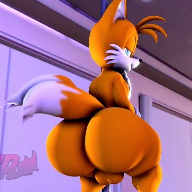 archie comics, sega, sonic (series), sonic the hedgehog (archie), sonic the hedgehog (comics), sonic the hedgehog (series), tails, shinyagaia, 1boy, animal humanoid, anthro, ass, big ass, big butt, canid