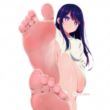 oshi no ko, hoshino ai, zorzero, 1girls, feet, feet fetish, feet focus, female, female only, foot, foot fetish, foot focus, purple hair