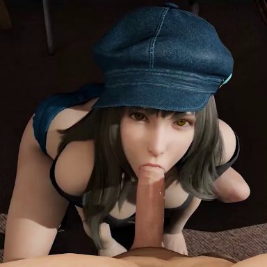final fantasy, final fantasy vii, final fantasy vii remake, kyrie canaan, audiodude, lazyprocrastinator, 1boy, 1boy1girl, 1girls, blowjob, blowjob face, breasts, brown hair, cowgirl position, cum in pussy