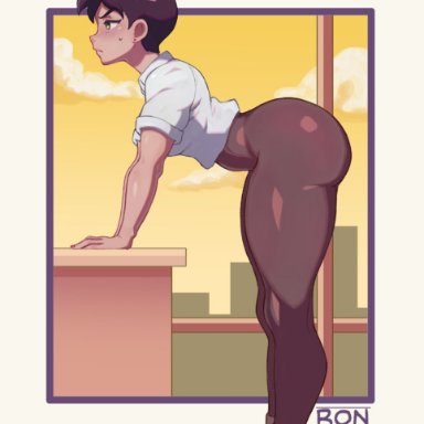 my adventures with superman, superman (series), lois lane, ronmeruart, 1girls, arched back, bent over, big ass, big penis, bubble butt, clothed, clothed female, clothing, full body, fully clothed
