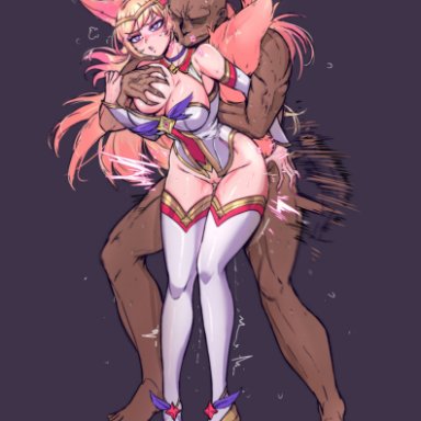 league of legends, star guardian series, ahri, star guardian ahri, scofa, grabbing from behind, standing, standing doggy style