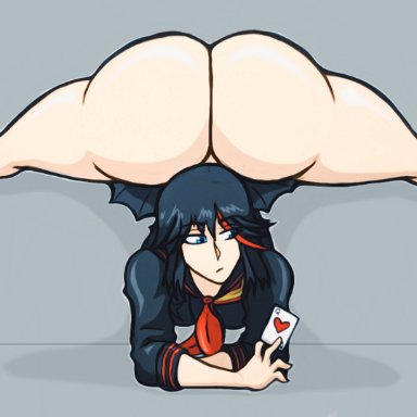 kill la kill, matoi ryuuko, senketsu, biggy deez, 1girls, ass, big ass, big butt, bubble ass, bubble butt, dumptruck ass, dumptruck butt, fat ass, fat butt, huge ass