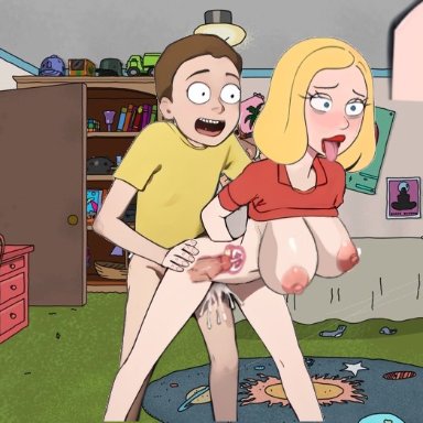 rick and morty, beth smith, jerry smith, morty smith, impregnatura, balls, cheating, cheating wife, cucked by own son, cum in pussy, cum in uterus, impregnation, incest, mother and son, penetration