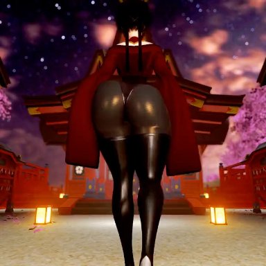 avatar the last airbender, nickelodeon, mai (avatar), prevence, 1girls, ass, back view, black hair, bottom heavy, dumptruck ass, female, female focus, hips, huge ass, short hair