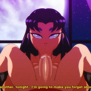 dc, teen titans, blackfire, komand'r, robin (dc), angelauxes, :&gt;=, athletic female, black hair, boots, cuckquean, deepthroat, fellatio, human, light-skinned male