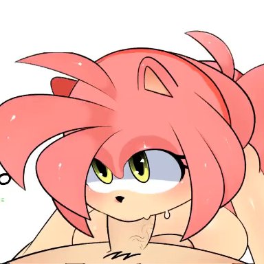 sega, sonic (series), sonic the hedgehog (series), amy rose, mobian (species), mishythesheep, 1boy, 1girls, anthro, ass, ass up, balls, big breasts, blowjob, breasts