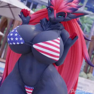 pokemon, pok&#233;mon (species), pokemon (species), zoroark, dividebyzero, big breasts, breasts, furry, huge breasts, thick thighs, wide hips, 3d, animated, mp4, sound