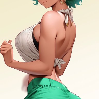 boku no hero academia, my hero academia, female deku, izuku midoriya, midoriya izuku, krystalizedart, age progression, aged up, alternate universe, back, back view, big breasts, bimbo, blush, bubble ass