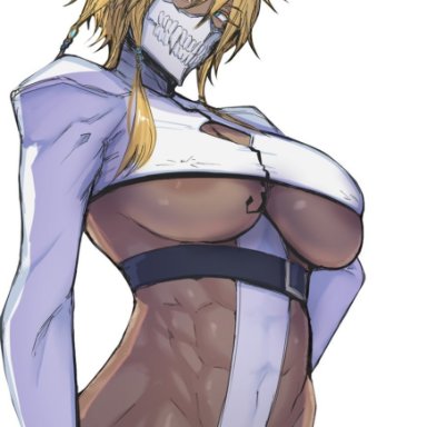 bleach, arrancar, espada, tia harribel, anegawa eiji, eenui334, 1girls, abs, areola slip, areolae, athletic, athletic female, big breasts, blonde female, blonde hair