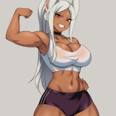 boku no hero academia, my hero academia, miruko, rumi usagiyama, usagiyama rumi, hevn, 1girls, animal ears, breasts, bunny ears, choker, cleavage, dark skin, dark-skinned female, eyelashes