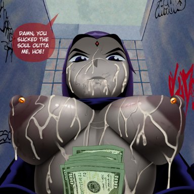 teen titans, raven (dc), doompypomp, breasts, money