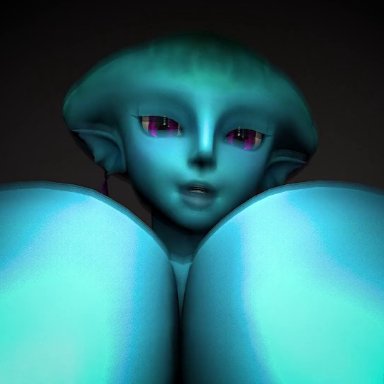 ocarina of time, source filmmaker, the legend of zelda, princess ruto, dahsharky, 1girls, big breasts, big nipples, breast sucking, breasts, female, first person perspective, first person view, fish humanoid, kissing