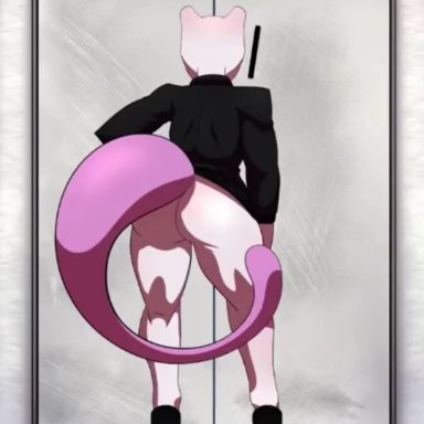 nintendo, pokemon, gen 1 pokemon, generation 1 pokemon, haunter, legendary pokemon, mew tuely (fan character), mewtwo, pok&#233;mon (species), pokemon (species), redangelart, angry, animated speech bubble, animated text, anthro