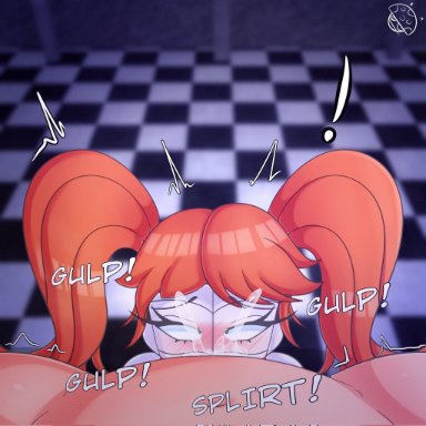 five nights at freddy's, five nights in anime, fnaf, fnia, baby (fnafsl), circus baby, circus baby (fnaf), tr yithaz, :&gt;=, 1boy, 1girls, big breasts, big penis, blowjob, blowjob face