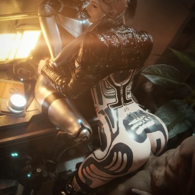 bioware, electronic arts, mass effect, mass effect 3, edi, jack (mass effect), ceeeeekc, 2girls, android, android girl, ass, athletic, athletic female, big ass, big breasts