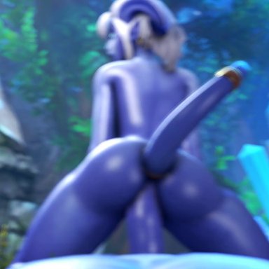 source filmmaker, world of warcraft, draenei, male draenei, thauboc, yrel, kaminakirei, 1boy, 1girls, anal, anal insertion, anal sex, areolae, ass, blue body