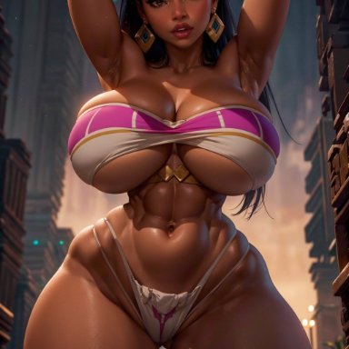 the road to el dorado, chel, stable diffusion, 1girls, curvaceous, curvy female, female focus, female only, long hair, looking at viewer, nemz, voluptuous, voluptuous female, ai generated