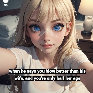 original, tiktok, original character, stable diffusion, taliredmint, after fellatio, age difference, assertive female, blowjob, cheating, cheating husband, cum, eye contact, female, female only
