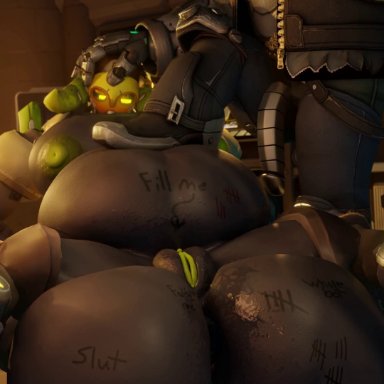 blizzard entertainment, overwatch, omnic, orisa, snips456, snips456fur, abuse, adorable, anus, areola, ass, balls, belly, big ass, big belly