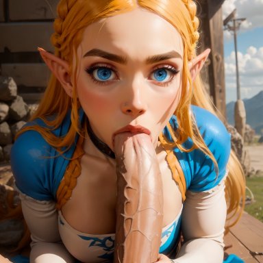 breath of the wild, patreon, the legend of zelda, princess zelda, zelda (breath of the wild), eugeneric, eugenericai, stable diffusion, blonde hair, blue eyes, female, long hair, looking at viewer, princess, seductive